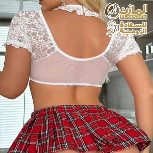 مجموعة لانجيري تلميذة سكسي قطعتين للوزن 60-75 كيلو