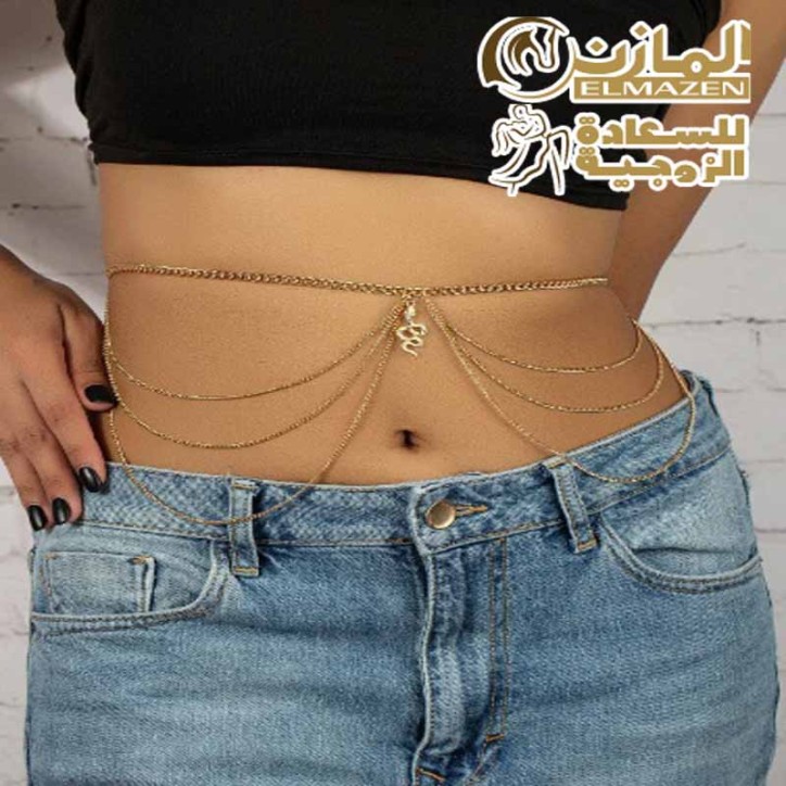 سلسلة بطن ذهبية مع دلاية تعبان - إكسسوار حريمي أنيق