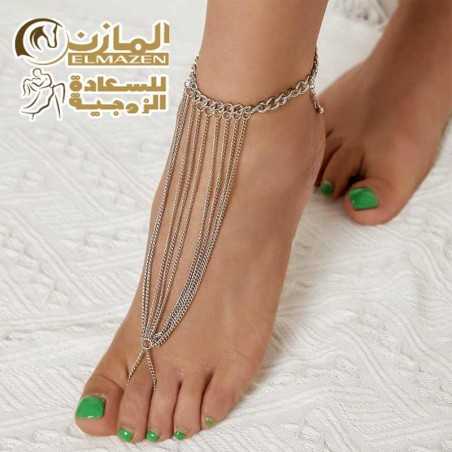 إكسسوارات قدم نسائية باللون الفضى