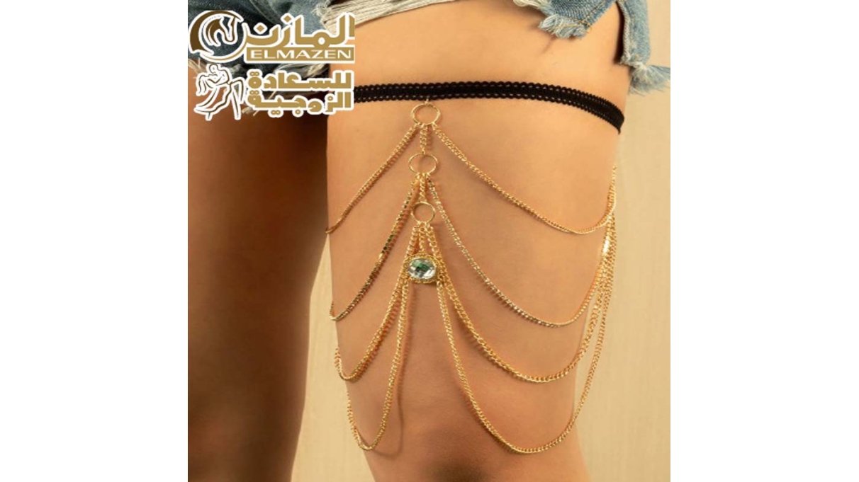 إكسسوار فخذ ذهبي كود 40 مع كريستال دائري