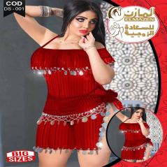 بدلة رقص بيج سايز باللون الأحمر للمقاسات الكبيرة