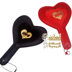 "مضرب مؤخرة قلب جلدي لكلبشات زوجية"