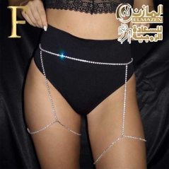 "سلسلة جسم نسائية كريستالية لامعة بتصميم أنيق"