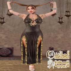 بدلة رقص حميمية بتصميم خطوط مطرزة