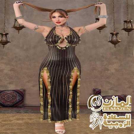 بدلة رقص حميمية بتصميم خطوط مطرزة