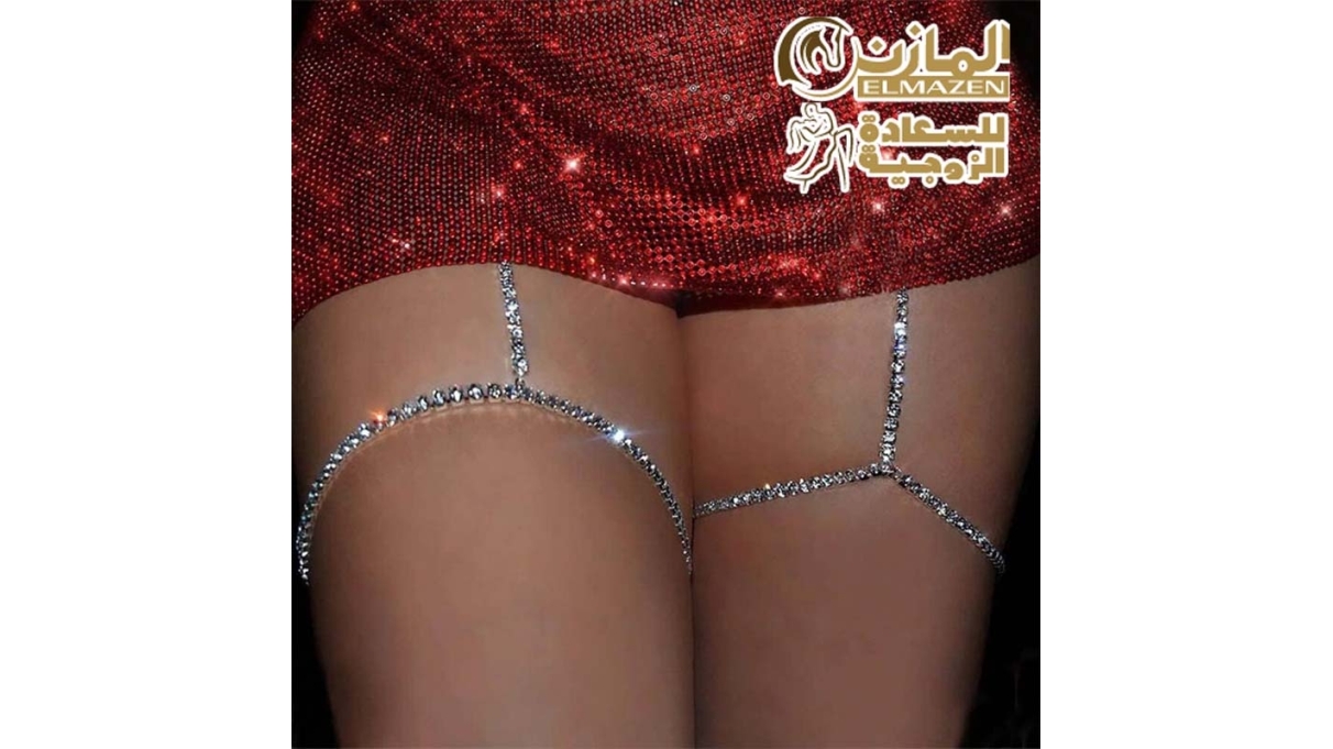 سلسلة فخد كود 68 - اكسسوار جسم حريمى مثير للنساء بتصميم كريستالي فضي لامع - اكسسوارات عرايس ومتزوجات