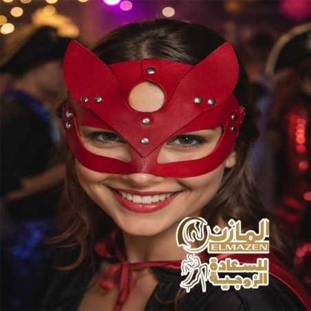 قناع القطة الجلدي الأسود للتحول لشخصية غامضة وجذابة