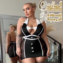 لانجرى الاستاذة كود 448 | لانجيرى حريمى شيفون أسود مثير