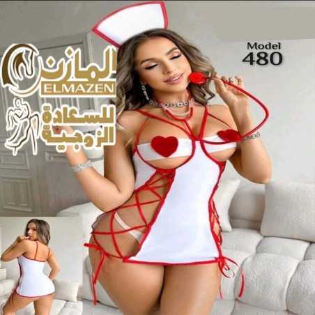 لانجيرى تنكرى ممرضة كود 480 | قصير مكشوف مثير للزوج