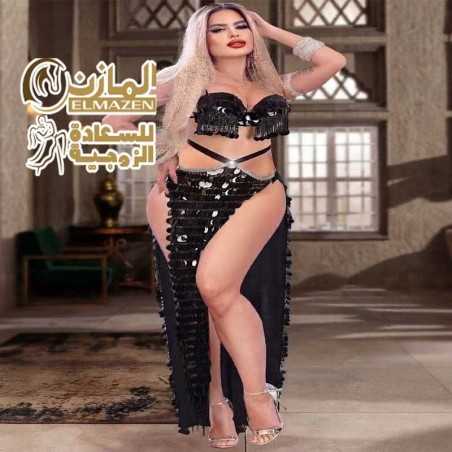 بدلة رقص شرقي شيك أحمر كود 890 تلبيس 80 كيلو