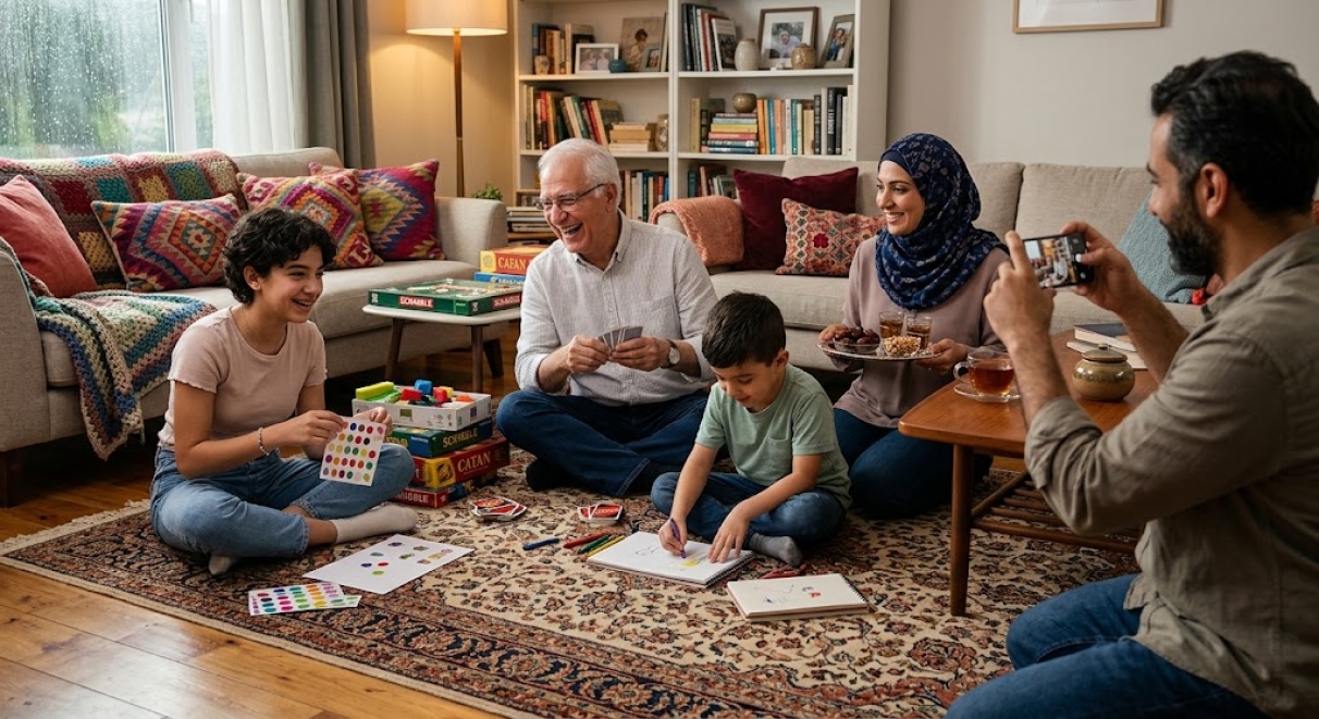 ألعاب عائلية جماعية في المنزل